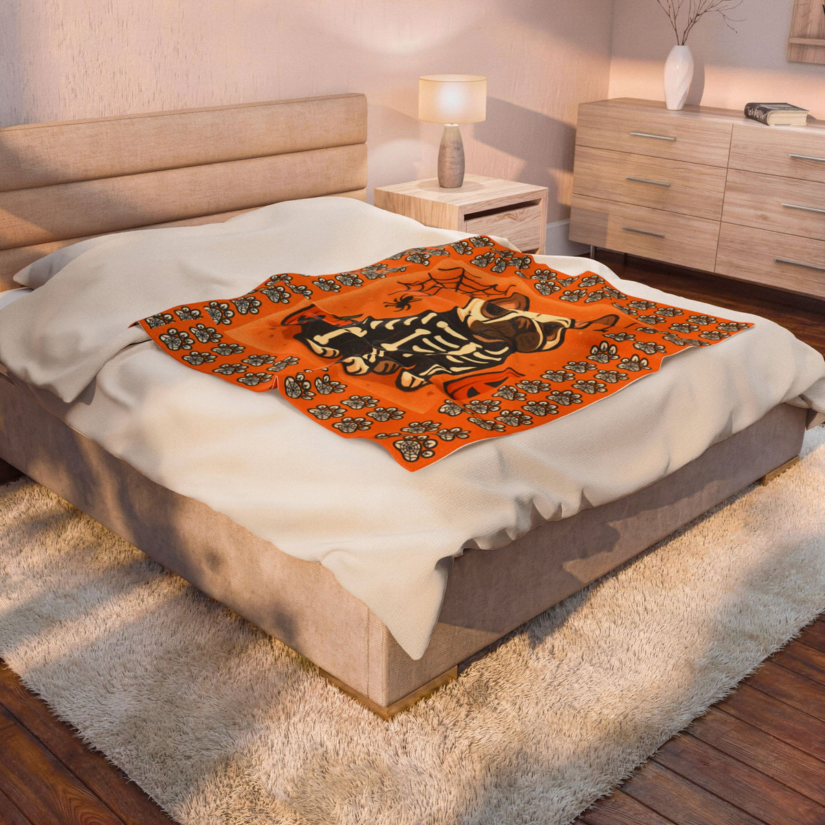 Halloween Plush Blanket - French Bulldog
