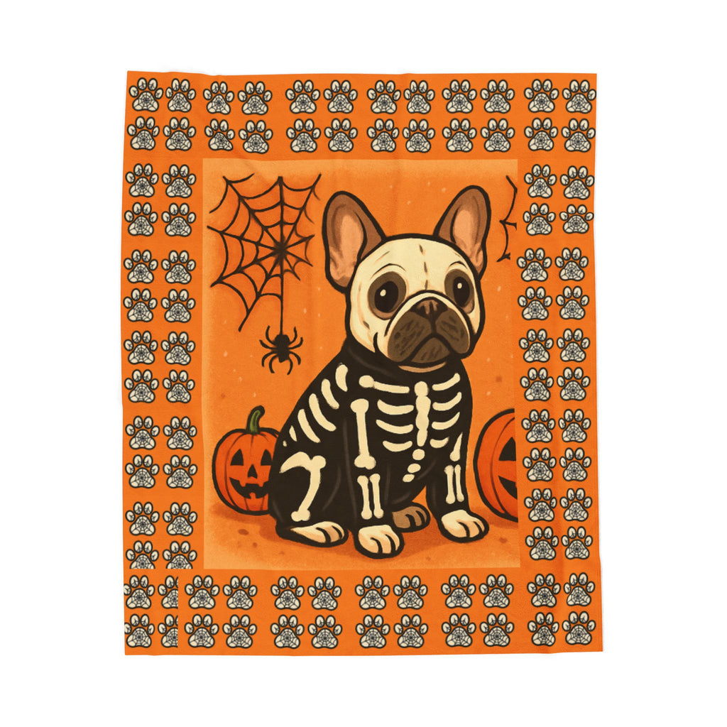 Halloween Plush Blanket - French Bulldog